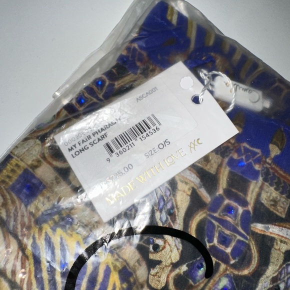 Camilla “My Fair Pharaoh” purple Egyptian silk scarf top belt headwrap shawl - Picture 4 of 4